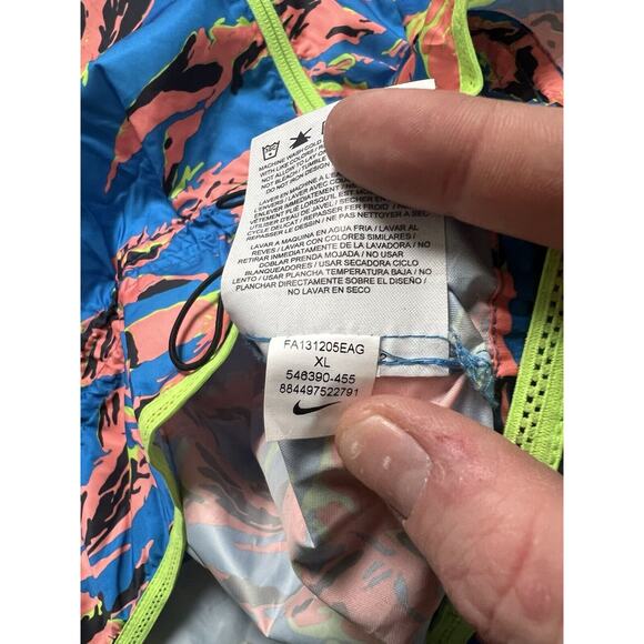 Nike Women's Packable Full Zip Camouflage Trail Running Jacket 546390-455 XL - Picture 7 of 10